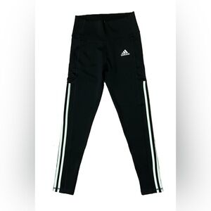 Adidas Women's Aeroready Full Length Leggings Size S Side Pockets 3-Stripes